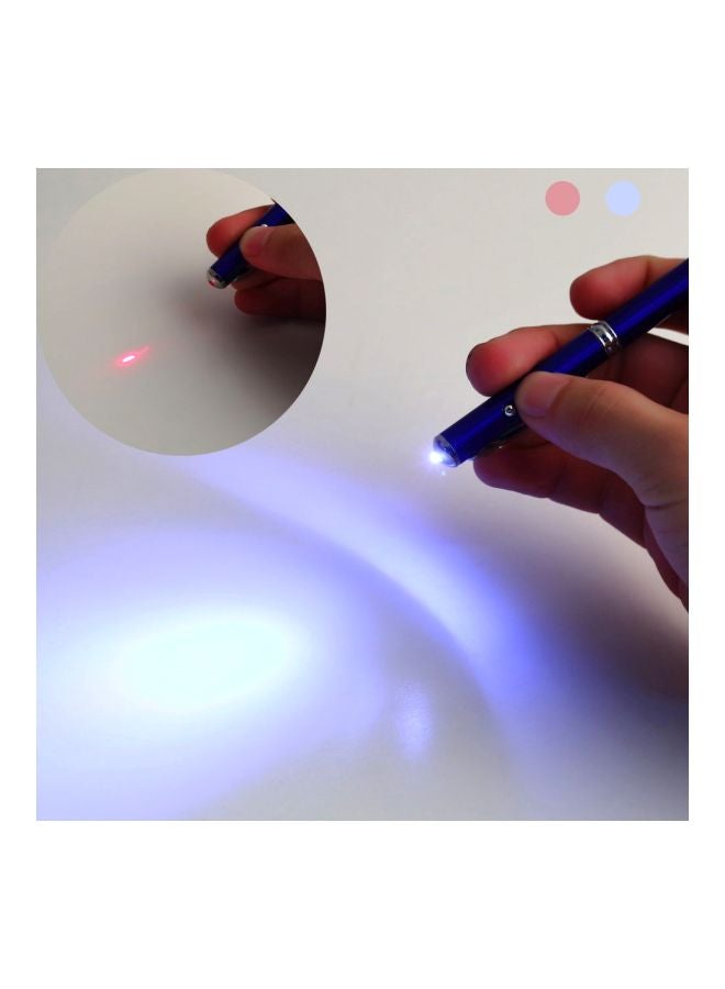 4-In-1 Stylus Ball Pen Blue/Silver - Image 2